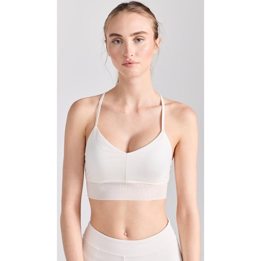 Alo Yoga Lavish Bra Ivory Yoga Sports Workout Athleisure Running Gym Size XS